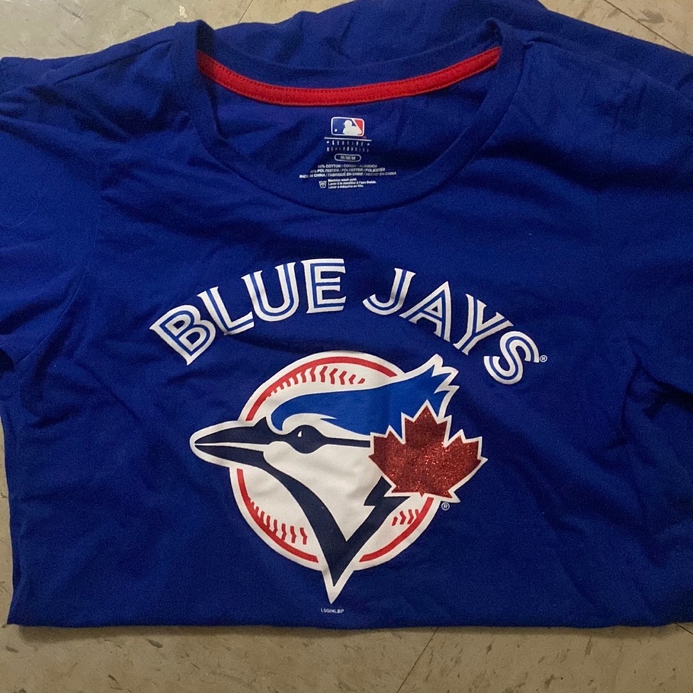 BLUEJAYS T SHIRT FRONT SPARKLE LOGO